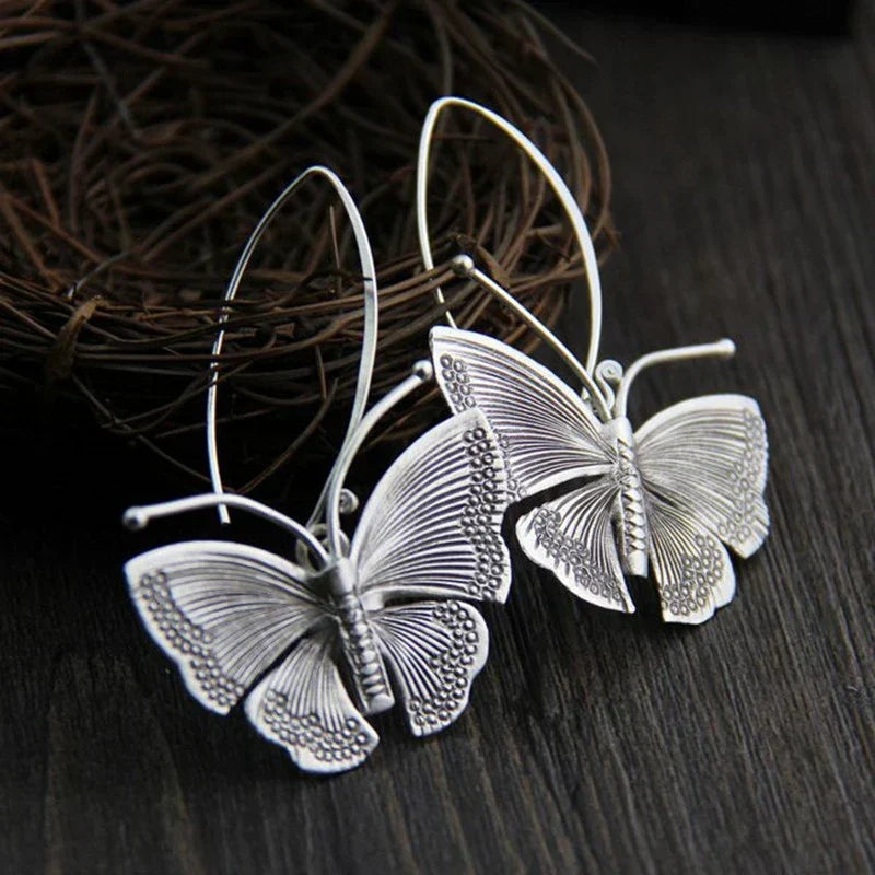Aretes Mariposa vintage en Plata