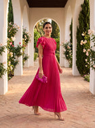 Seraphina | Elegante Vestido Maxi Plisado con Cintura Anudada 2