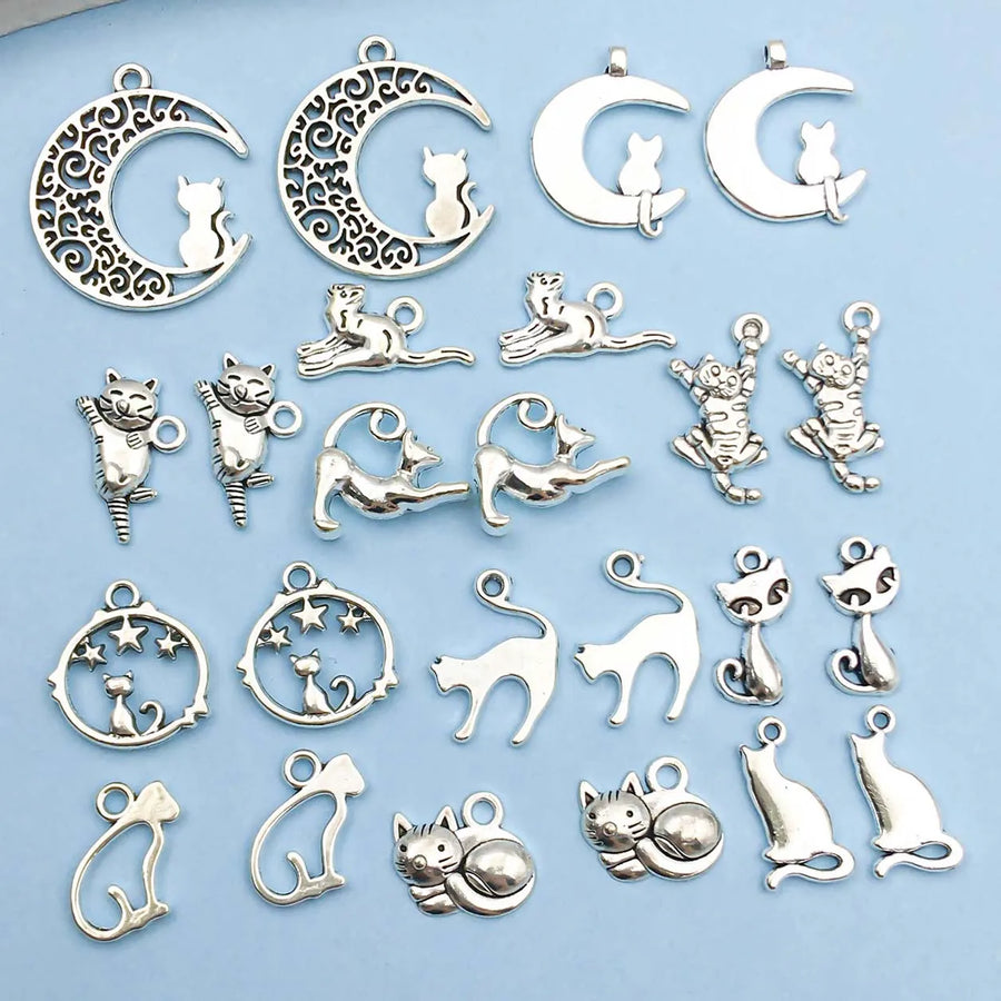 Collection de Breloques vintage Gato en Plata