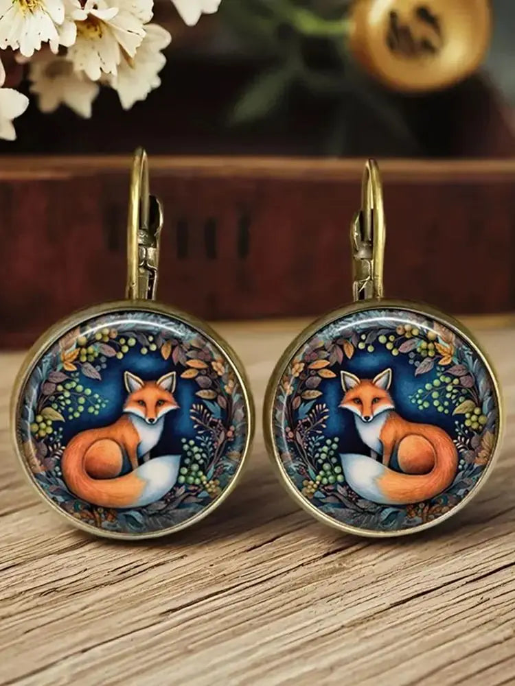 Aretes Dôme en Verre Animal Fantaisiste