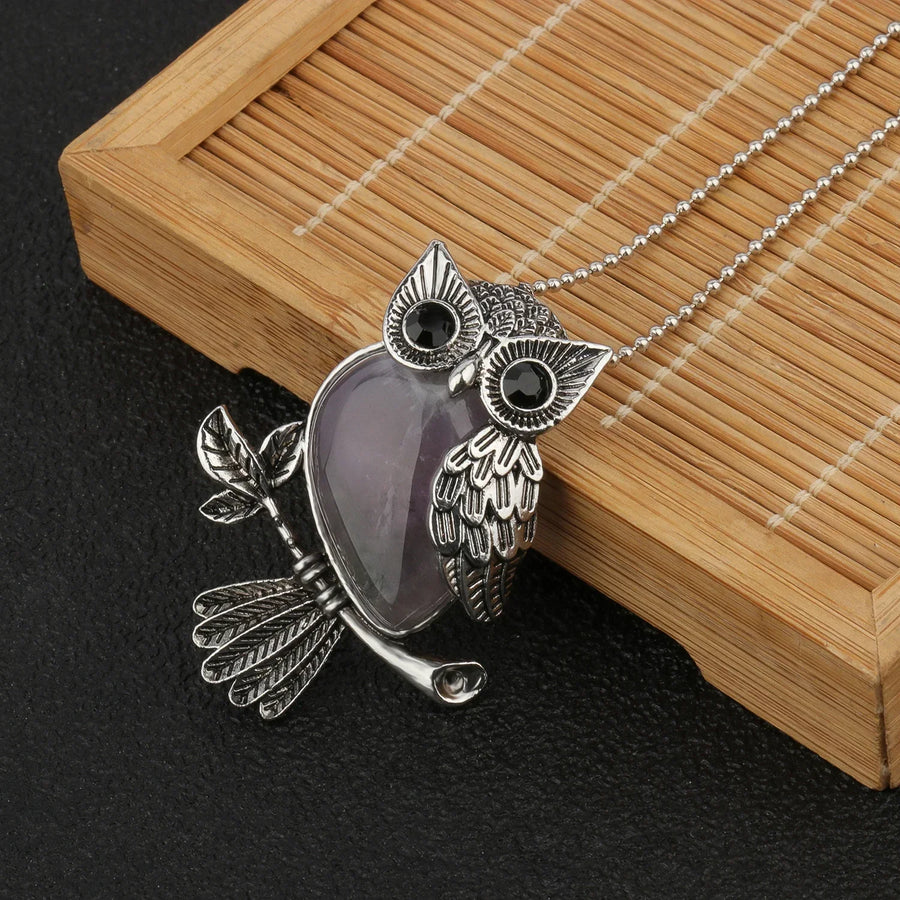 Collar Colgante Búho de la Sabiduría en Cristal