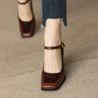 Valeria | Zapatos de Salón con Punta Cuadrada y Tacón Ancho 4