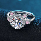 Anillo ajustable orejas de Gato con óxido de Zirconia 3
