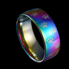 Anillo Huella en Acero inoxidable Arcoíris Hecho a mano 2