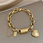 Guadalupe - Pulsera con Dije de Corazón Dorado 1