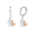 Aretes étreintes de Gato bicolores Plata y oro 5