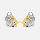 Aretes créoles bicolores Plata y oro 2