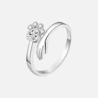 Anillo ajustable en Plata de ley 925 - Motif Empreintes de Main y de Huella 1