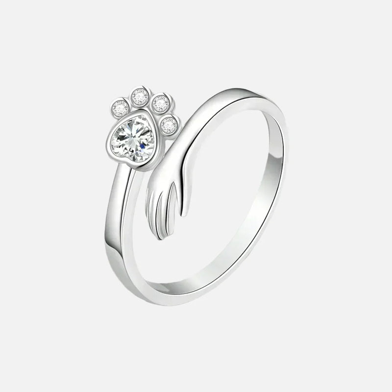 Anillo ajustable en Plata de ley 925 - Motif Empreintes de Main y de Huella