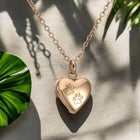 Collar Urna conmemorativa para mascotas - Colgante en forme de Corazón con gravure de Huella 3