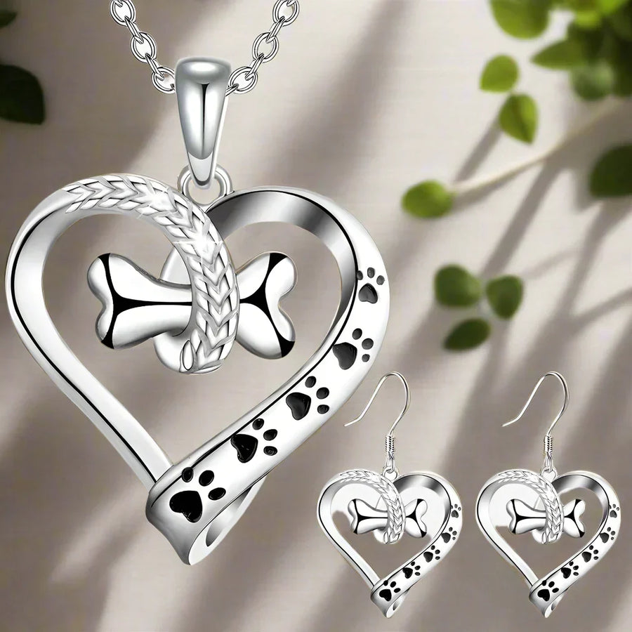 Ensemble de bijoux 2 pièces con breloques Huella, Corazón y os