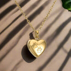 Collar Urna conmemorativa para mascotas - Colgante en forme de Corazón con gravure de Huella 2