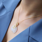 Collar Colgante Éléphant en Jade de Hetian - Chaîne Plaqué oro 18 Carats para Mujer 3
