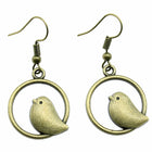 Aretes Colgantees breloque oiseau vintage - Bijoux Bohemios faits main 5