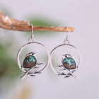 Aretes vintage ave sur branche - Símbolo de liberté y de sérénité 3