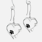 Aretes Colgantees en Plata con motif Corazón y Huella 1
