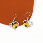 Aretes Colgantees Corazón Girasol y Abeja Boho vintage 3