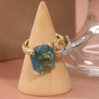 Anillo Colibrí ajustable Color aigue-marine - Plaqué oro 14K 5