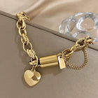 Guadalupe - Pulsera con Dije de Corazón Dorado 5