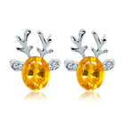 Aretes de cristal con reno festivo 4