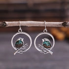 Aretes vintage ave sur branche - Símbolo de liberté y de sérénité 5