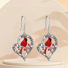 Aretes conmemorativos de cardenal - Diseño de corazón colgante 2