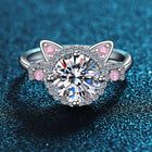 Anillo ajustable orejas de Gato con óxido de Zirconia 2
