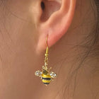 Aretes Abeja Doradoe y nid d'Abeja en cristal 2
