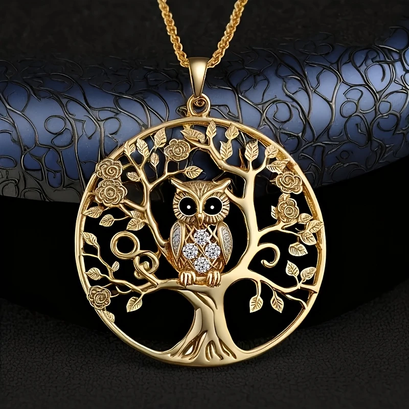 Collar Búho Dorado - Árbol de la vida