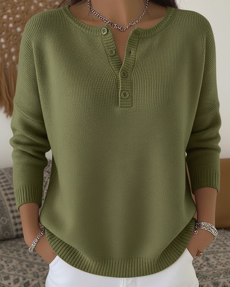 Helena | Jersey de Punto con Botones Henley