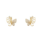 Aretes elegantes de mariposa en zirconia 5