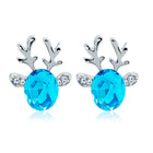 Aretes de cristal con reno festivo 5