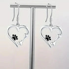 Aretes Colgantees en Plata con motif Corazón y Huella 4