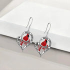 Aretes conmemorativos de cardenal - Diseño de corazón colgante 4