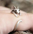 Adorable Anillo enroulée en forme de souris - Bijou vintage ajustable 2