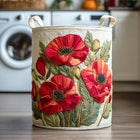 Cesto acolchado con amapolas rojas 1