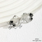 Aretes Huggies Corazón Huella con émail Negro 3