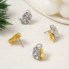 Aretes créoles bicolores Plata y oro 4