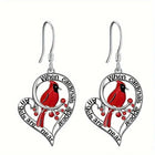 Aretes conmemorativos de cardenal - Diseño de corazón colgante 3