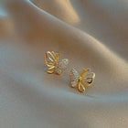 Aretes elegantes de mariposa en zirconia 3
