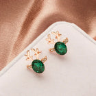 Aretes de cristal con reno festivo 3