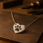 Collar Colgante Corazón y Huella Plata 1
