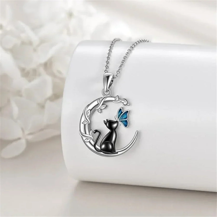 Collar Colgante Cristal Lune Gato Mariposa