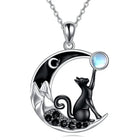 Collar Colgante lune y cristal Gato Negro 2