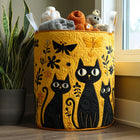 Cesto acolchado con gatos negros 2
