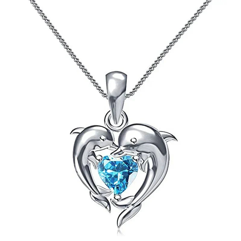 Collar Dauphin Corazón Azul