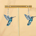 Aretes Colibrí en cristal Azul 3
