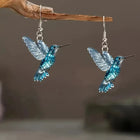 Aretes Colibrí en cristal Azul 4
