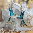 Aretes émail Azul Colibrí gracieuses 1