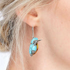 Aretes émaillées Colibrí Azul 3